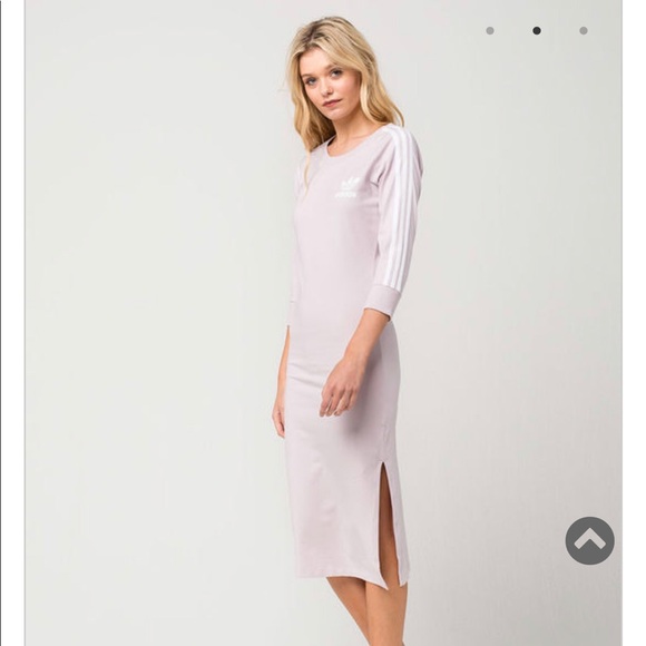 adidas 3 stripe midi dress